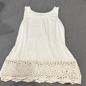 G&L Cream Lace Trim Tank Top